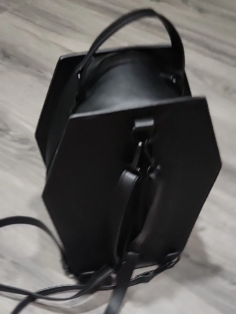 Killstar Black Coffin-Shaped Backpack with Crescent Accent